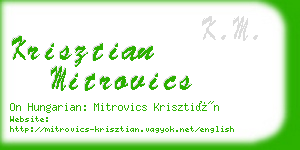 krisztian mitrovics business card